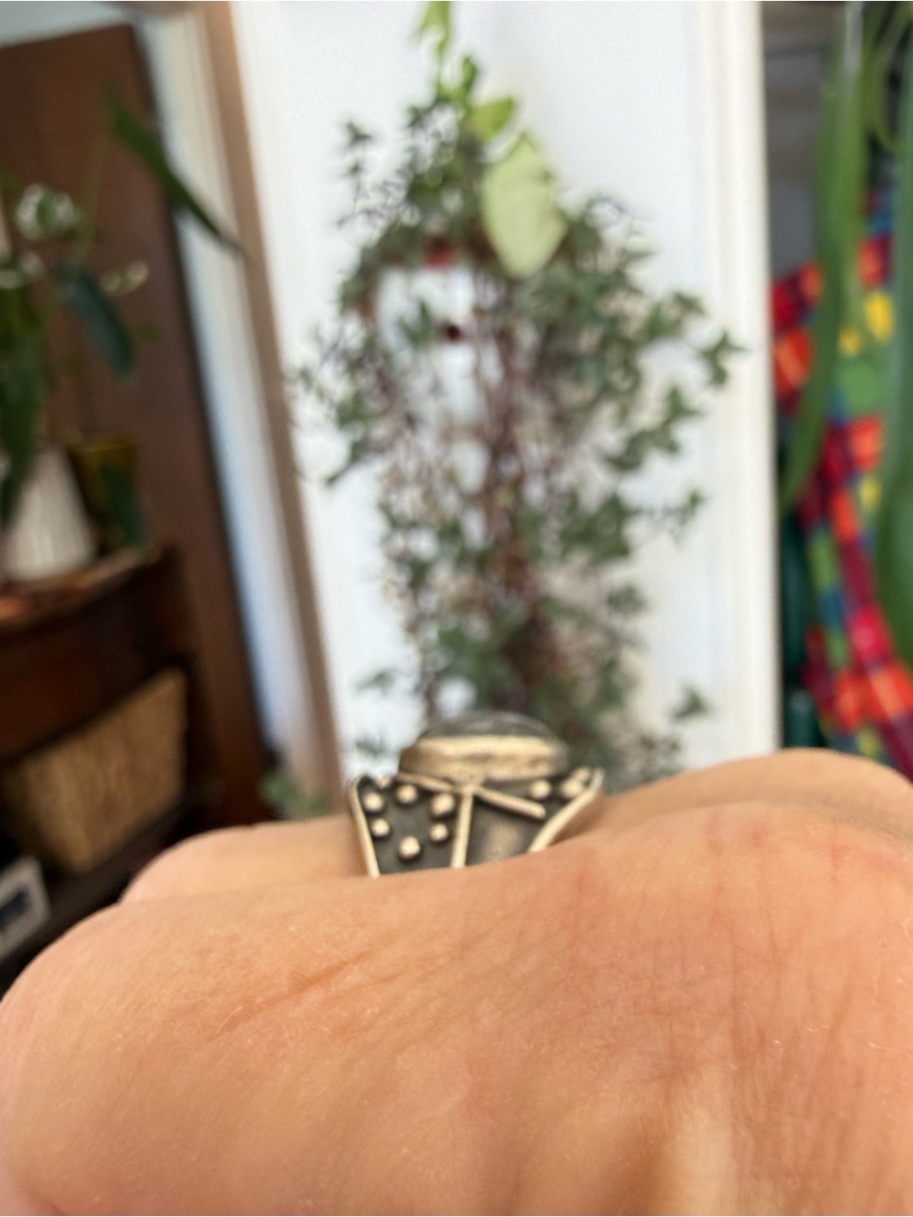 Acid Queen Jewelry Silver and Rutilated Quartz Ring, Size 7 - Picture 2 of 7